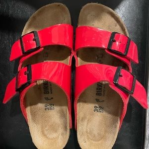 Red Patent Leather Birkenstocks